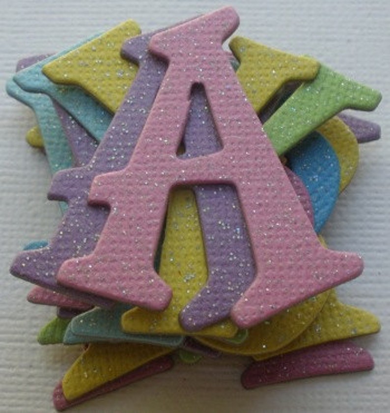 165 Glitter DUST SPARKLY Chipboard Letters Alphabet Die Cuts Etsy