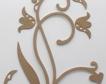 FLORAL ACCENTS -  Flower Flourish Raw Bare Unfinished Chipboard Die Cuts