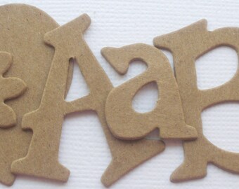 1 1/2"  FUN SERiF -  54 Piece Uppercase / Lowercase Combo Set -  Chipboard Letter Die Cuts - POPULAR