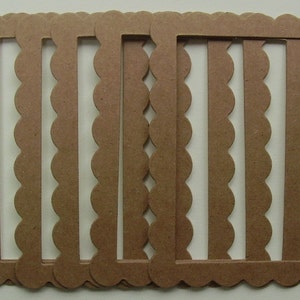 6 SCALLOP FRAMES - Raw CHiPBOARD Bare Die Cuts
