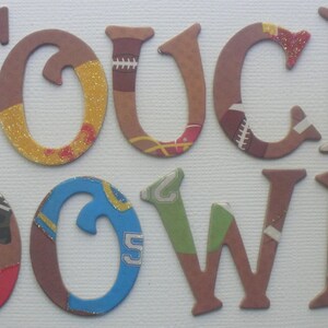 TOUCHDOWN Football - Chipboard Letters & Numbers - Tag / Star Die Cuts ...