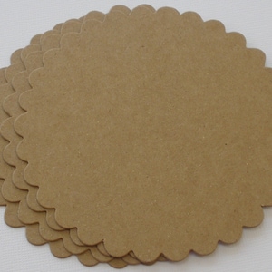 LARGE SCALLOP Circles Chipboard Die Cuts - Bare Unfinished Circle diecut - 4.5&quot; inches