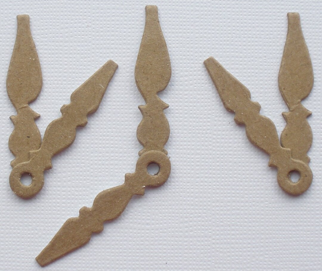 12 SHORT CLOCK HANDS in 2 Styles Raw Chipboard Bare Die Cuts Etsy