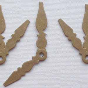 12 SHORT  CLOCK HANDS -  in 2 Styles  - Raw CHiPBOARD Bare Die Cuts