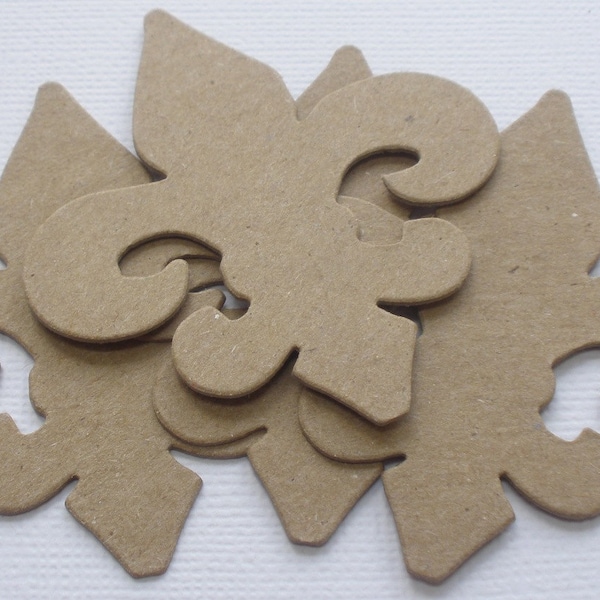 Mini Fleur De Lis - Chipboard Die Cuts -  Vintage / Paris   - Bare  Shape Embellishments