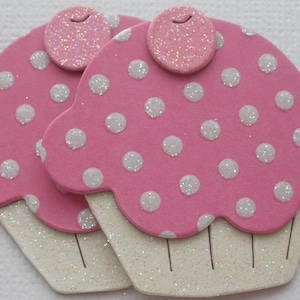 6 PRiNCESS Polka Dot - Yummy Cupcake - Chipboard Die Cuts