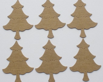 MINI CHRISTMAS TREE - Bare Christmas Trees Chipboard Die Cuts - 2" Tall