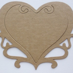 ORNATE HEART Picture Frames Chipboard Die Cuts / Bare Alterable Shapes image 3