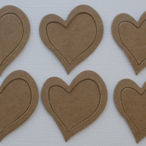 12 Pc. MiNi DOUBLE LAYER Heart  - Raw CHiPBOARD Unfinished Bare Die Cuts