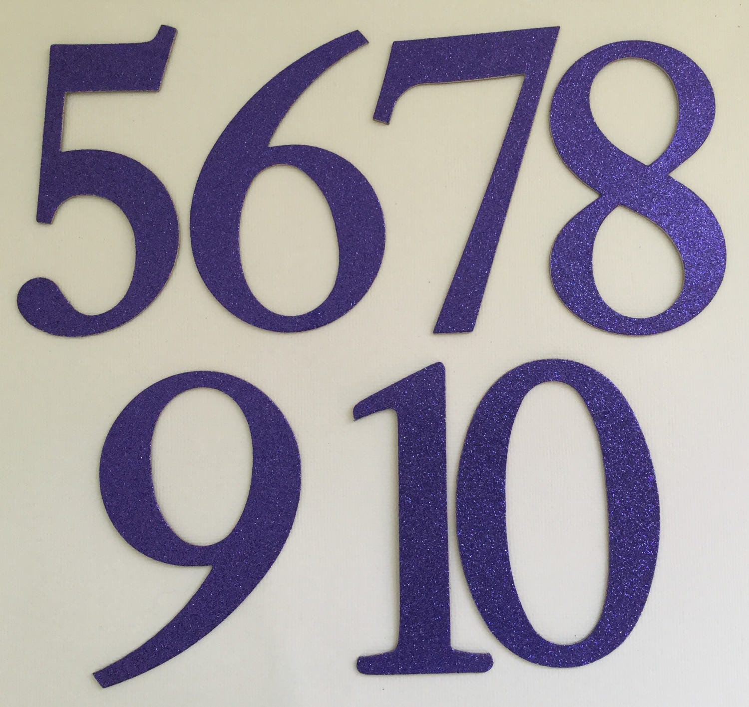 4 Glitter Purple Chipboard Numbers Elegant Font Etsy