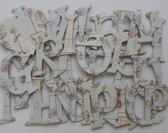 JACK n JILL -  BABY - Prima Chipboard Letters 1.5 inch -One of a Kind - Ornate Frame, Notes and Alphabets