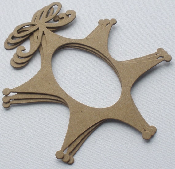 2 Piece Set Fancy Scrapbook Oval Frame Laser Cut Chipboard