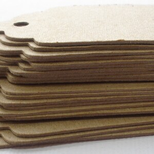 TAG SALE - 50 Scallop Hang Tag Chipboard Die Cuts - Gift Tags / Package Labels  -  3 7/8" inch