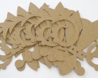 12 Ornate FLEUR DE LIS  CHiPBOARD Die Cuts -  4.5" inches x 5" inches