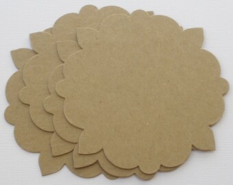 Trellis Ornate Notes / Label / Mat Frames  - Chipboard Die Cuts - Bare Tag Embellishments  4 5/8"
