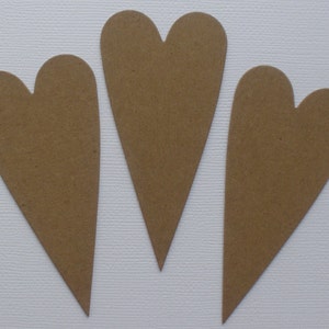 4 PRiMITiVE HEARTS Bare CHiPBOARD Die Cuts .... 3.5 Tall image 3