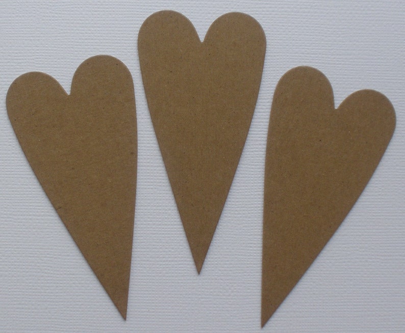 4 PRiMITiVE HEARTS Bare CHiPBOARD Die Cuts .... 3.5 Tall image 3