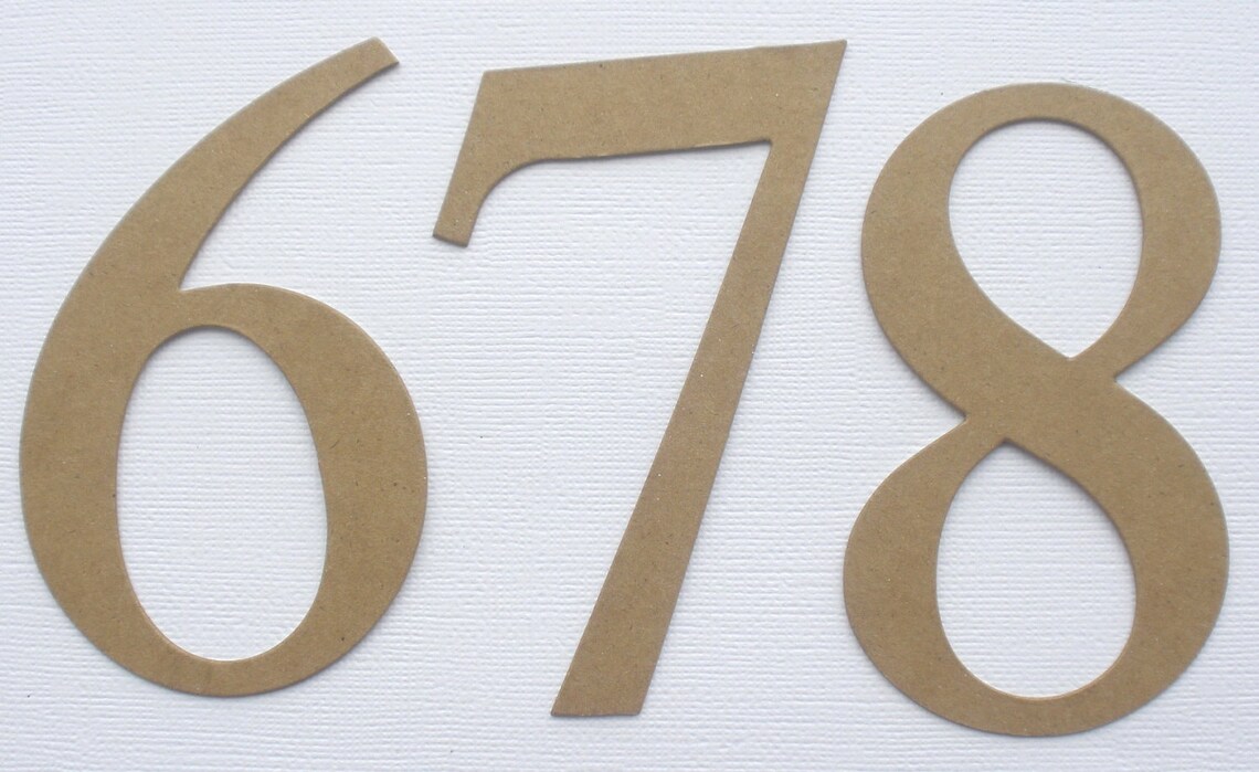 4 ELEGANT Chipboard Numbers Complete Wedding Table Etsy