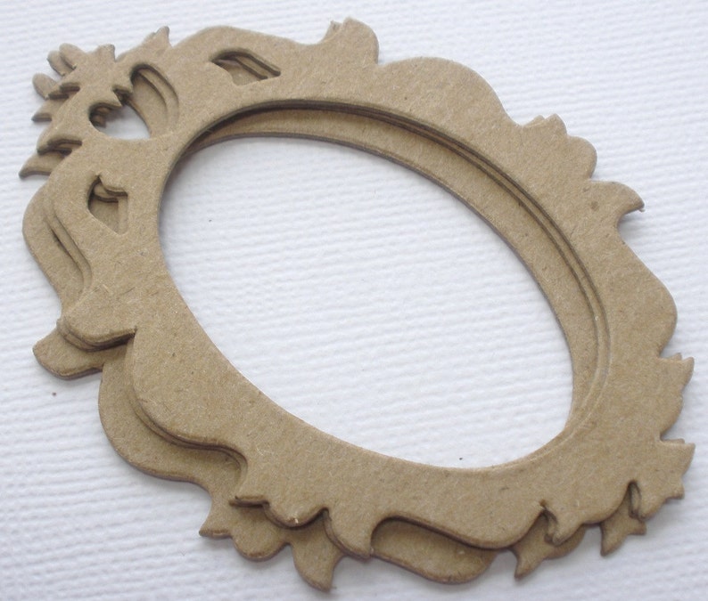 Mini Ornate Frames Chipboard Die Cuts Bare Oval Picture Etsy