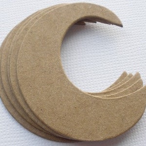 CRESCENT MOON Bare Unfinished CHiPBOARD Die Cuts Halloween Diecuts 2 inch tall image 2