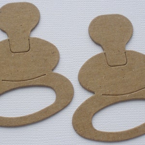 BABY PACIFIERS |  Chipboard Pacifier Die Cuts | Bare Chip Board Diecuts  -  1 3/4&quot;  x 2&quot; inch
