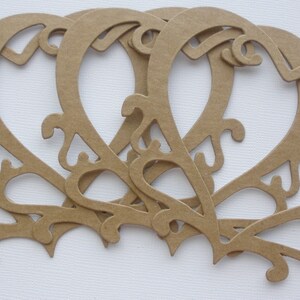 ORNATE HEART Picture Frames Chipboard Die Cuts / Bare Alterable Shapes image 5