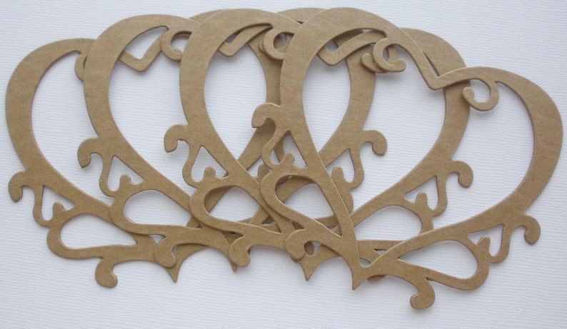 ORNATE HEART Picture Frames Chipboard Die Cuts / Bare Alterable Shapes image 5