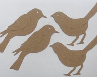 BiRD DUO - Chipboard Die Cuts - Perched and Standing Birds - Bare Diecuts