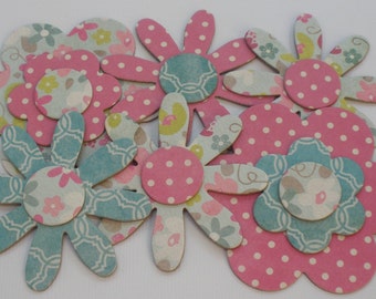 MY GiRL Daisy Flowers Chipboard Die Cuts - Floral Embellishments - 8 Pieces
