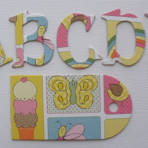 Summer Iconic Chipboard Letters, Alphabets, Alphabet Die Cuts, Scrapbook Embellishments, 1.5&quot; inch Tall, 52 Pieces