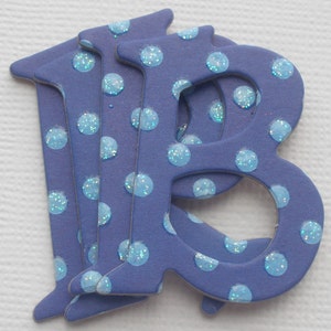 DARK BLUE Glitter Polka Dot Chipboard Alphabet Letters 1.5 inch 50 Pc Set image 2