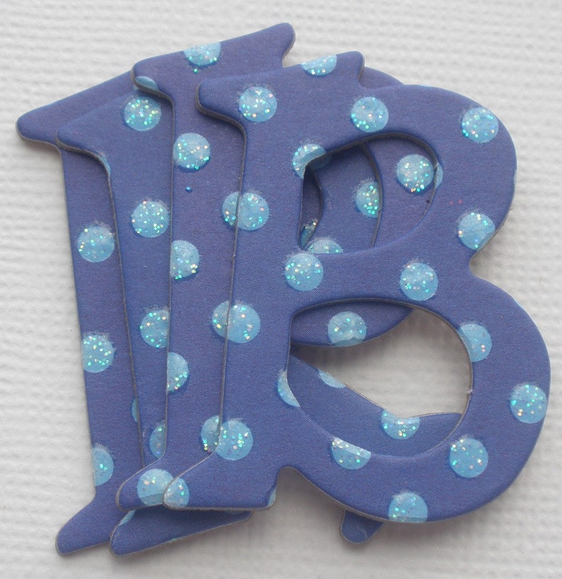 DARK BLUE Glitter Polka Dot Chipboard Alphabet Letters 1.5 inch 50 Pc Set image 2