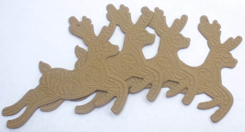 Christmas Raw Bare Unfinished Chipboard Die Cuts REINDEER 4