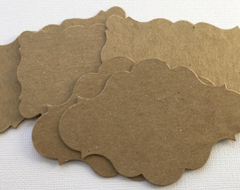 DECORATIVE LABELS - Notes & Gift Tags  Bare Chipboard Die Cuts - 2 Styles