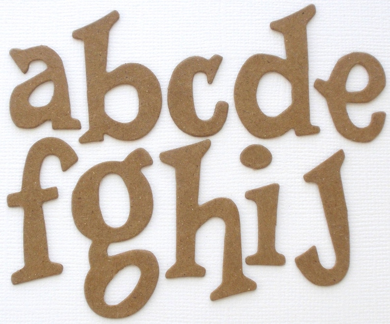Small Fun Serif Lowercase 60 Letters Bare Chipboard Die Etsy