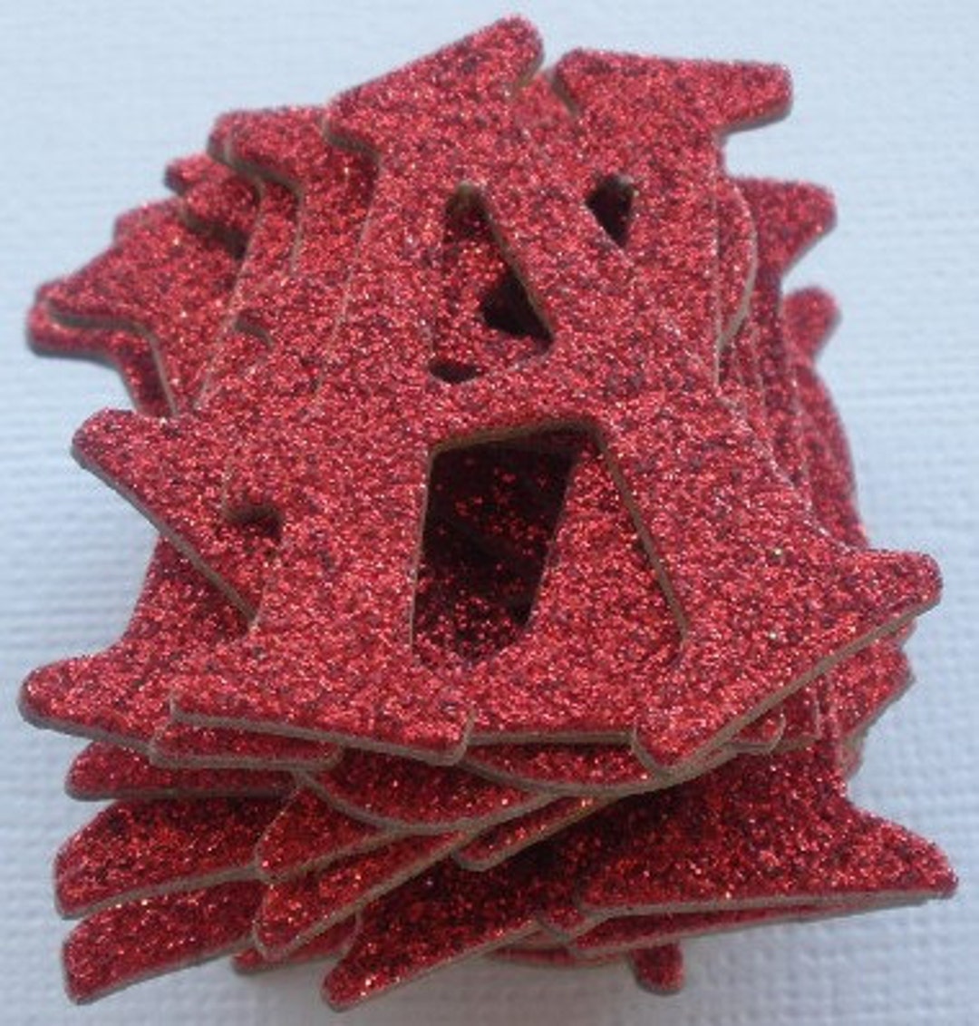 RED Glitter Chipboard Letters 1.5 Inch Tall Etsy