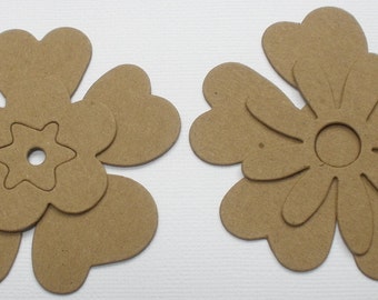 WHiMSiCAL WiLD  FLOWERS -  Chipboard Die Cuts - Floral Alterable Shapes