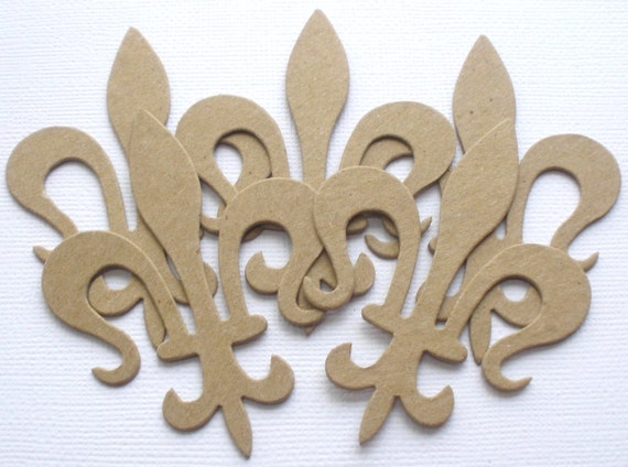 Swirl // Accent 4 FANCY FLOURISH Bare Chipboard Die Cuts Embellishment