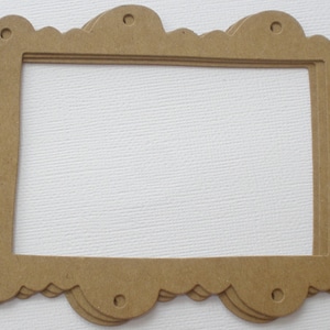 SCALLOP EYELET FRAMES Chipboard Die Cuts - Bare Frame Die Cuts - 3 7/8&quot; x 5 1/4&quot; inch