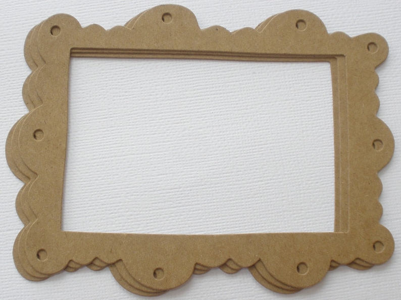 Picture Frame Eyelets SCALLOP EYELET FRAMES Chipboard Die Cuts - Bare Frame Die Cuts - 3 7/8 ...
