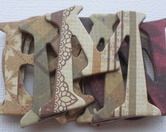 GENERATIONS - Autumn Heritage  Chipboard Letters &  Leaf Die Cuts -  1.5" Tall