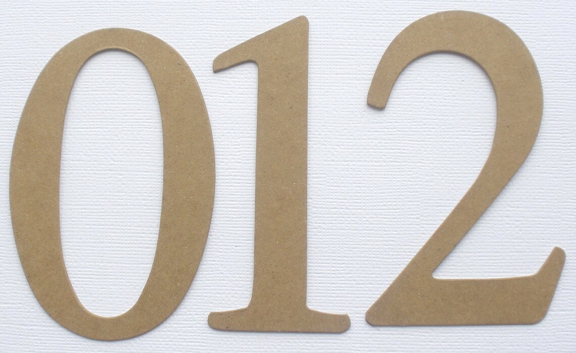 4 ELEGANT Chipboard Numbers Complete Wedding Table Etsy