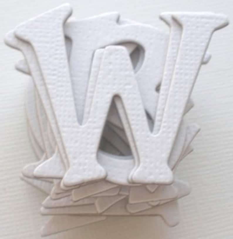 White Chipboard Alphabets Die Cut Letters Scrapbook Letter Etsy