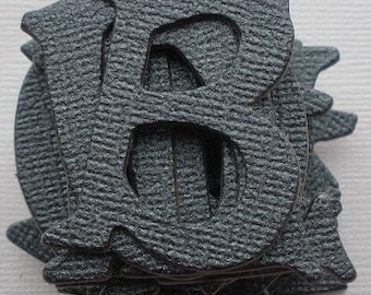 BLACK Shimmer - Chipboard Alphabet Letters Die cuts - 1.5" tall