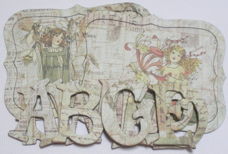 MEETiNG A FAiRY Chipboard Alphabet Letters and Note Die Cuts 1.5 inch Letters 52 Piece Set image 1