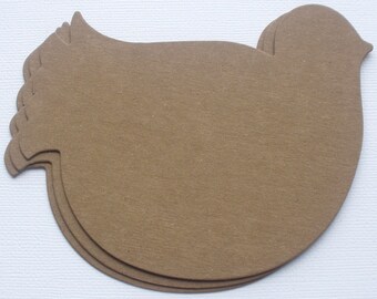 PARTRIDGE - Bare Chipboard Die Cuts - Christmas Bird Craft Shapes - 4 1/8" Tall  x 4 5/8" Wide