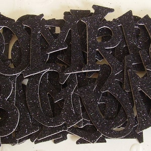 BLACK -  GLiTTER Chipboard Letters 1.5 inch