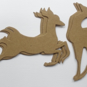 REINDEER Prancing y Upright Christmas Deer - Bare Chipboard Die Cuts