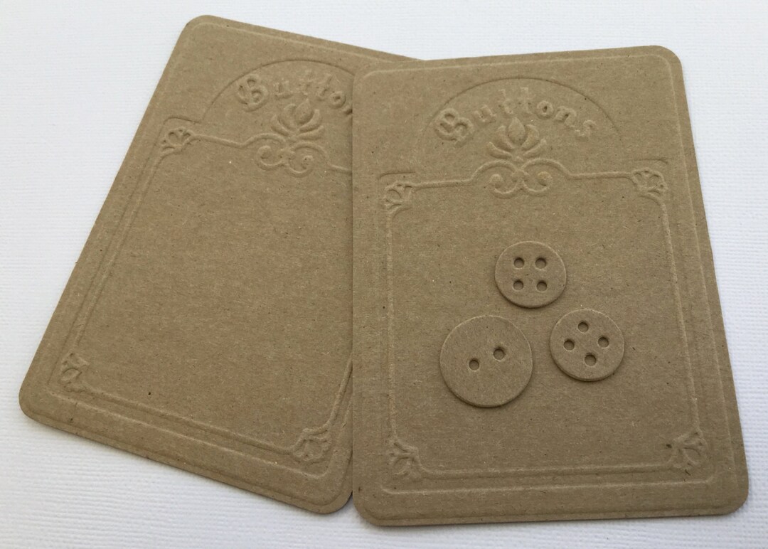 Embossed Button Card Chipboard Die Cuts Bare Country Vintage