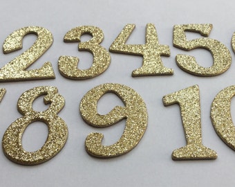 1.5" Glitter Chipboard Numbers - Glittered Die Cuts - {Color Choice & Number Selection Available}